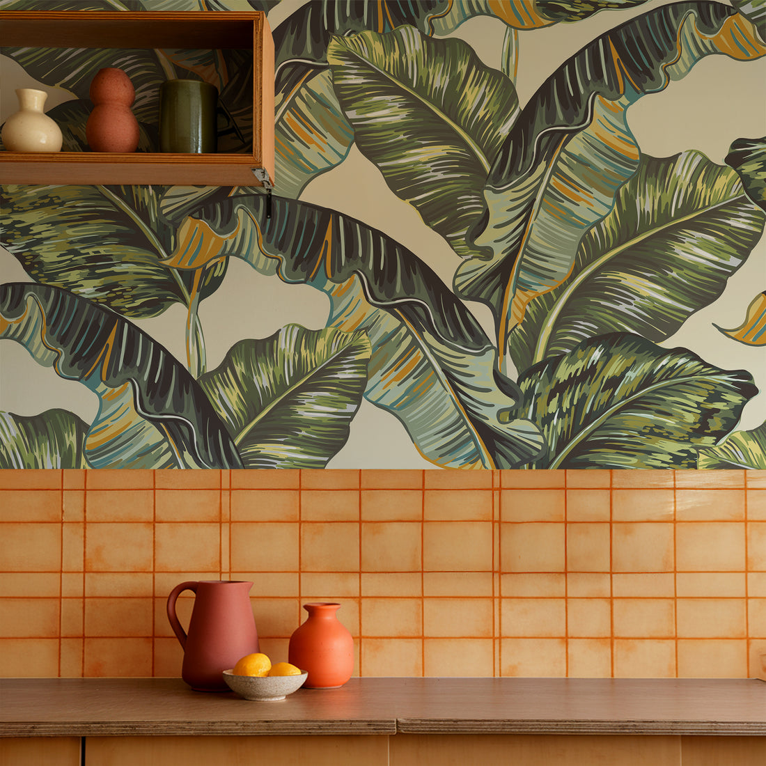 Papier Peint Fresque Feuille de Bananier Vert - Traditional Wallpaper (Paste-the-wall)