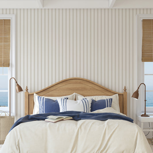 Fisher - New England Green Stripe Wallpaper