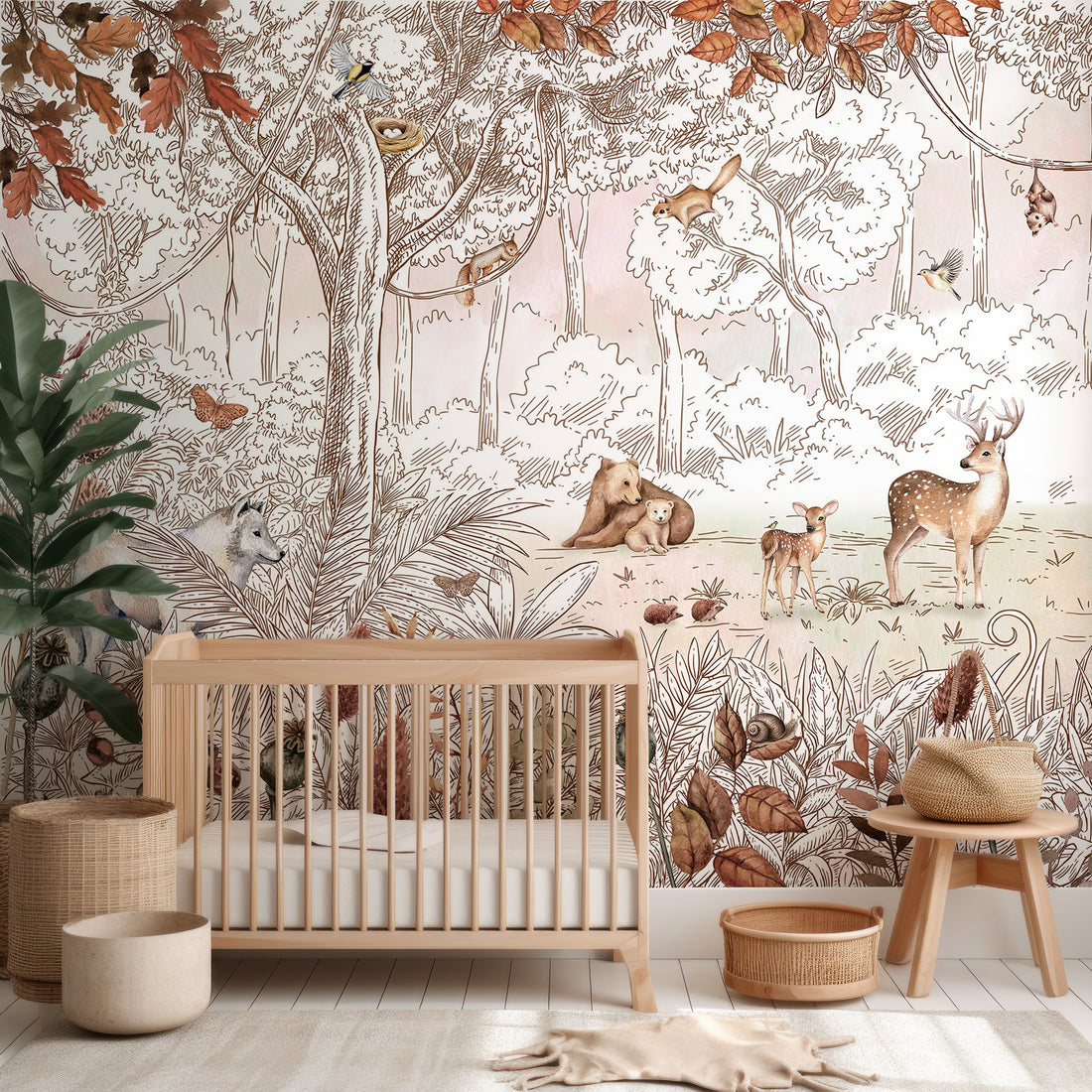 Papier Peint Illustration Automne Automne pour Enfants - Removable Vinyl (Peel & Stick)