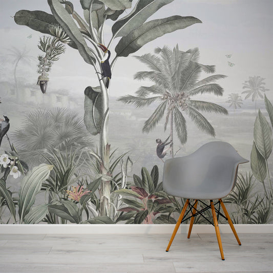 Botanical Beauty - Green Botanical Tropical Banana Tree Wall Mural