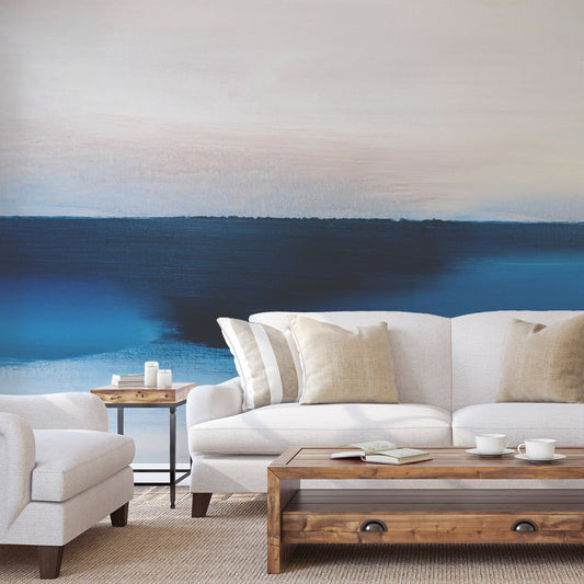 Brends in neutral living room with white sofa and coffee table