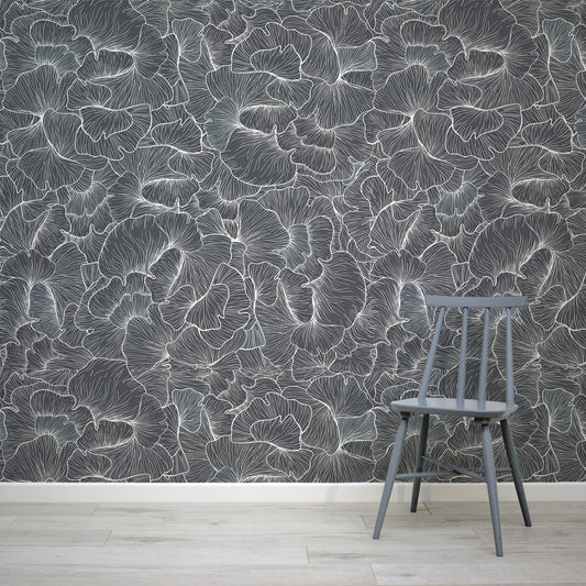 Chanterelle Wallpaper With Grey Chair 