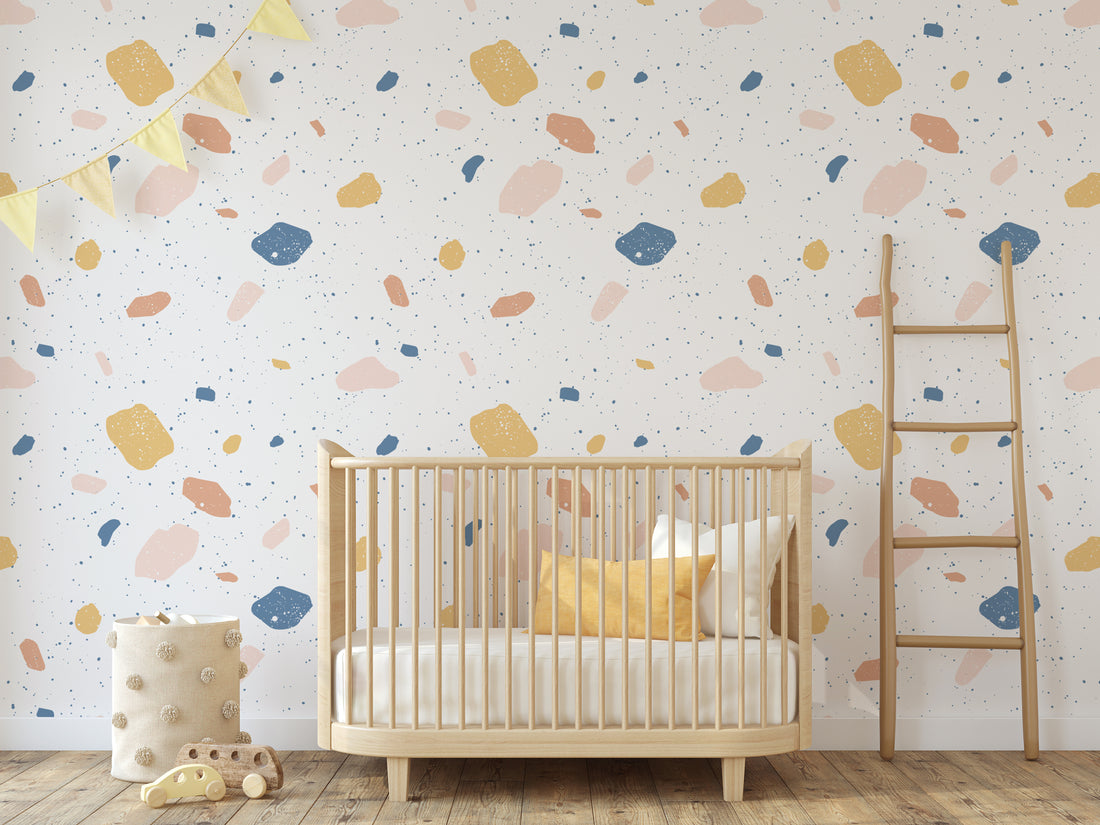 Papier Peint Fresque Terrazzo Multicolore - Removable Vinyl (Peel & Stick)