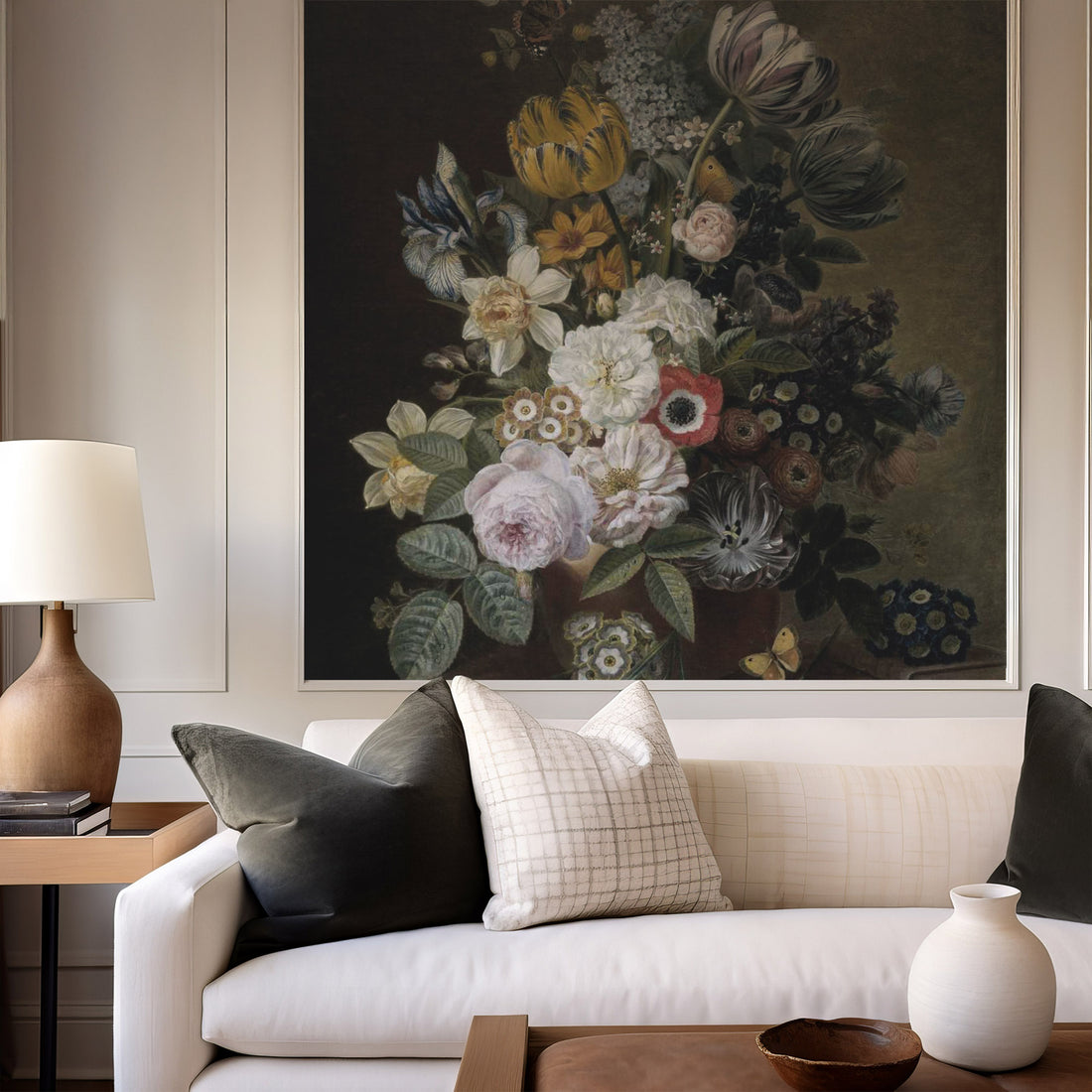 Papier Peint Fresque Vase de Fleurs - Removable Wallpaper (Peel & Stick)