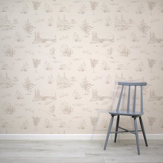 Eilph Wallpaper With a Grey Chair