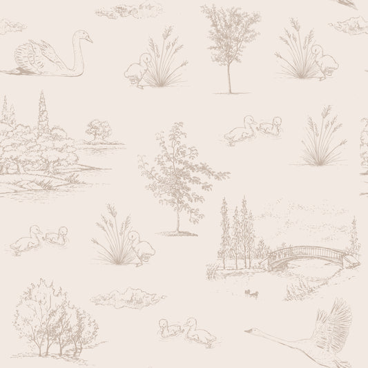 Eilph Wallpaper Cream and Beige Full Image 