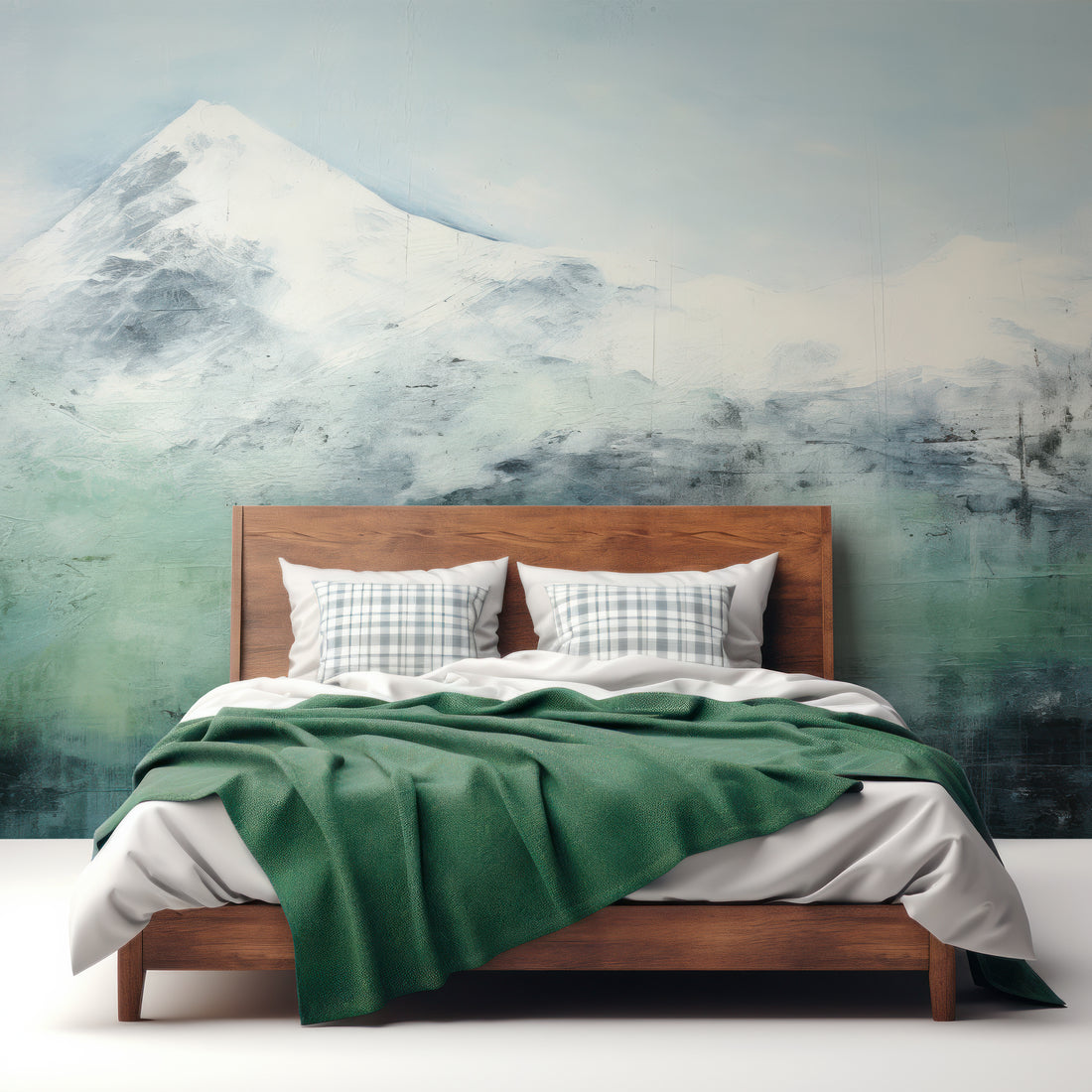 Papier Peint Panoramique Grungy Green Mountain Peak - Removable Vinyl (Peel & Stick)