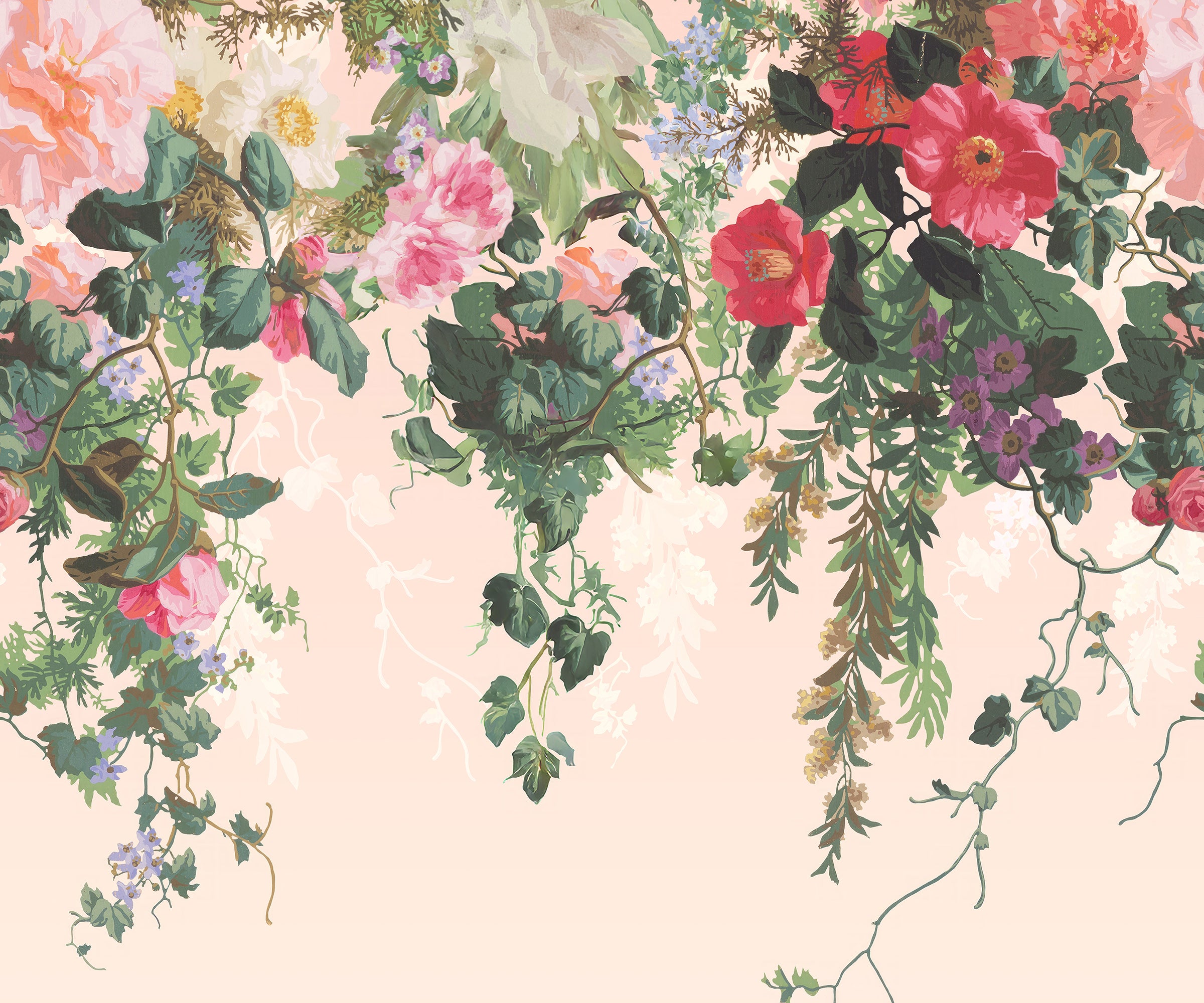 Fleur - Vintage Blooming Florals Wallpaper Mural Full Artwork