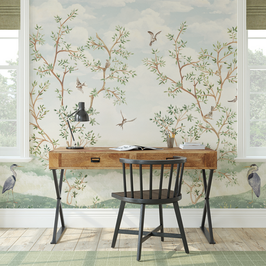 Harper – Fresque murale Arbres style chinoiserie