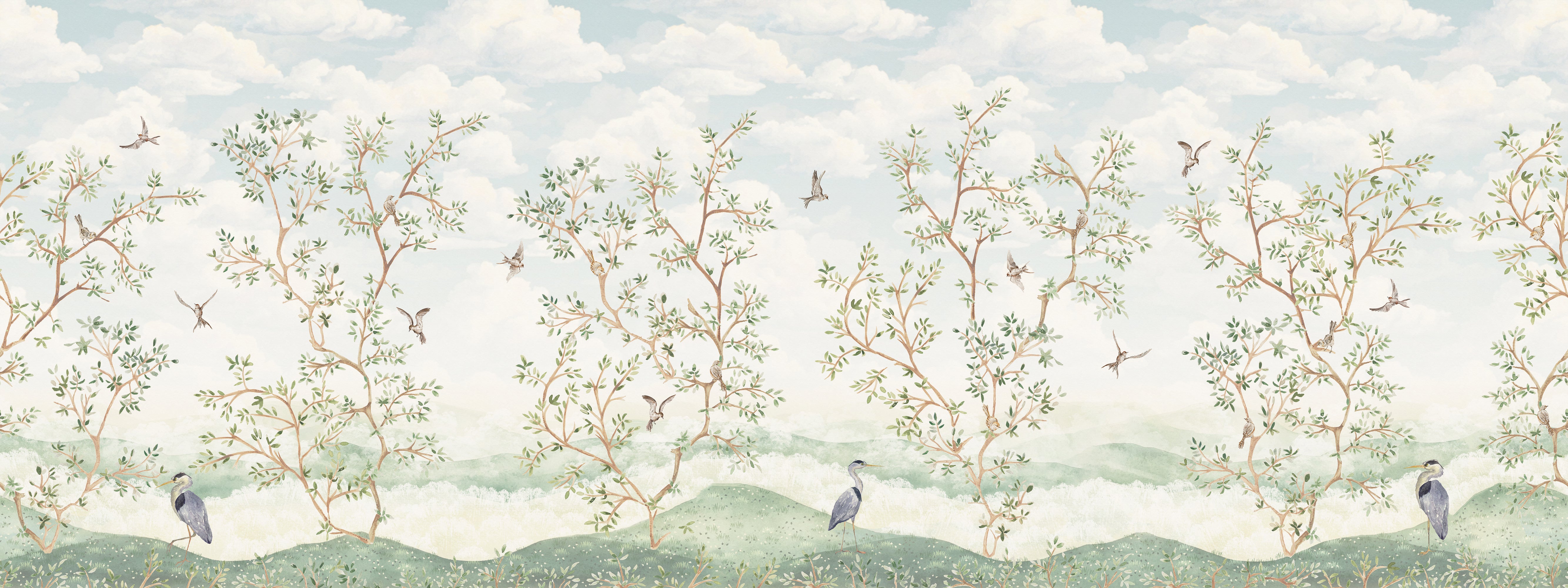 Harper – Fresque murale Arbres style chinoiserie