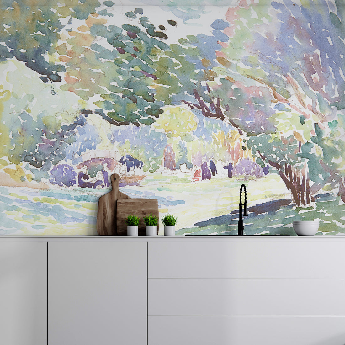 Papier Peint Panoramique Paysage Henri Edmond Cross 1904 - Removable Wallpaper (Peel & Stick)