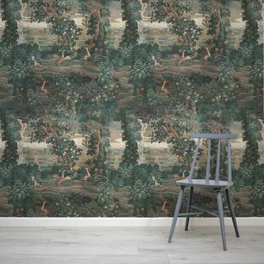Katharine Wallpaper with a Grey Chair