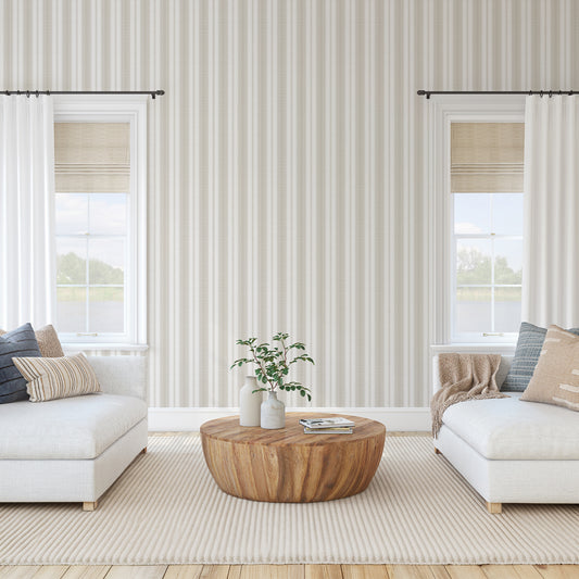 Fisher - New England Green Stripe Wallpaper