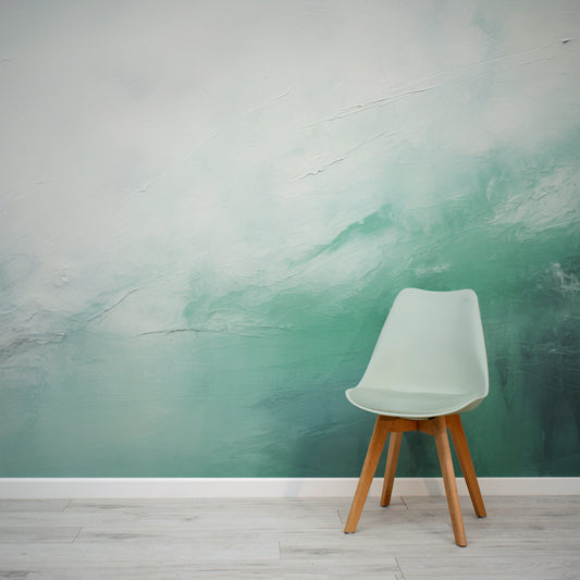 Mint Texture Abstract Wallpaper Mural In Room With Green Chair