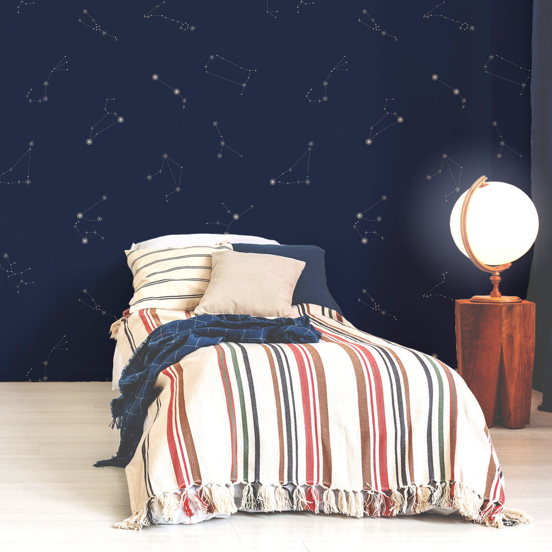 Fond d'écran Constellation d'étoiles bleu marine - Removable Vinyl (Peel & Stick)