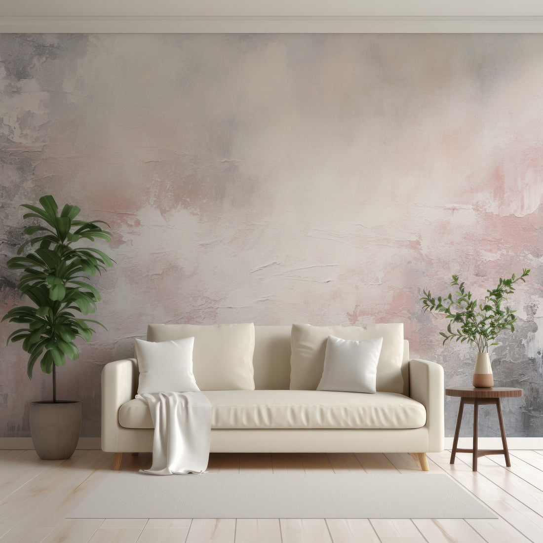 Stone Wall Serenity – Papier peint abstrait avec structure grungy naturelle - Traditional Wallpaper (Paste-the-Wall)