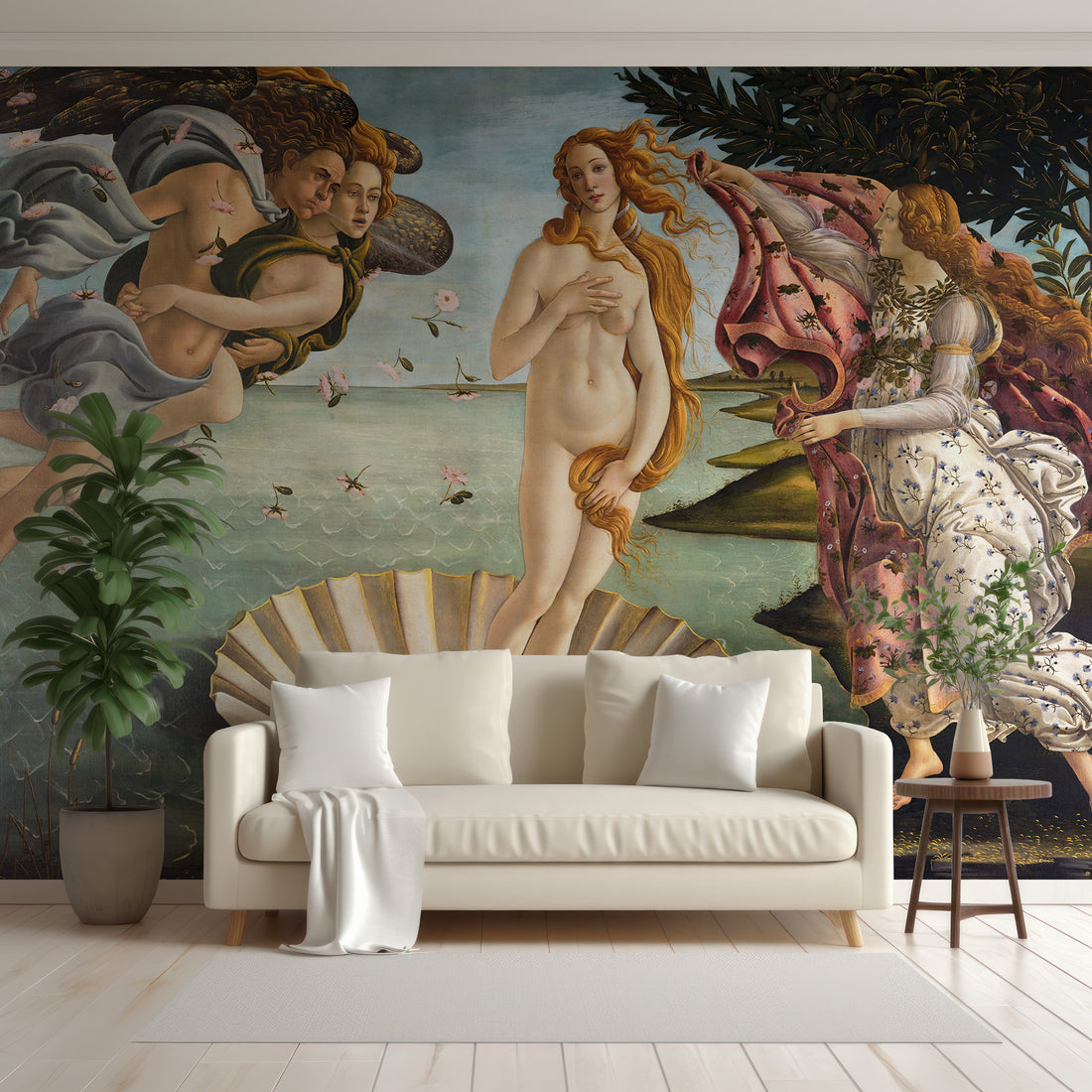 La naissance de Vénus 1485 peinture à l'huile historique papier peint panoramique - Removable Vinyl (Peel & Stick)