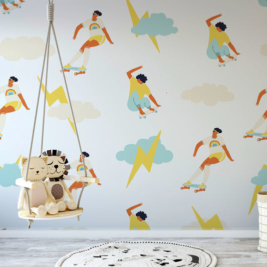 Coeval wallpaper mural in a childrens bedroom | WallpaperMural.com