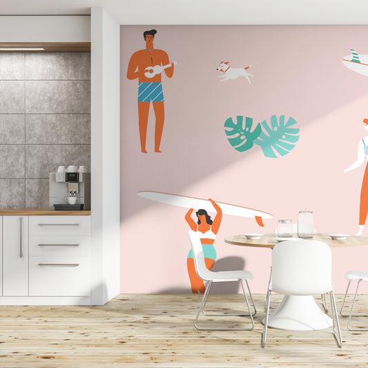 Koa wallpaper mural in a kitchen diner | WallpaperMural.com