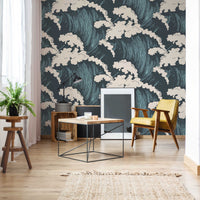 Felix Wave - Papier Peint Illustration Vague Nautique Bleue et Turquoise