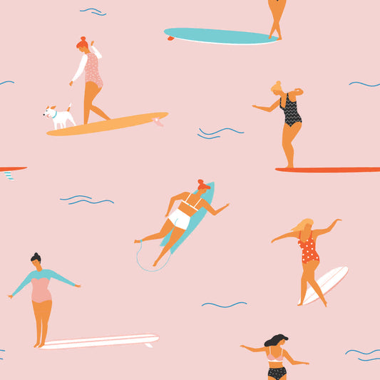 Germane - Pink Surfing Hawaiian Wallpaper Mural