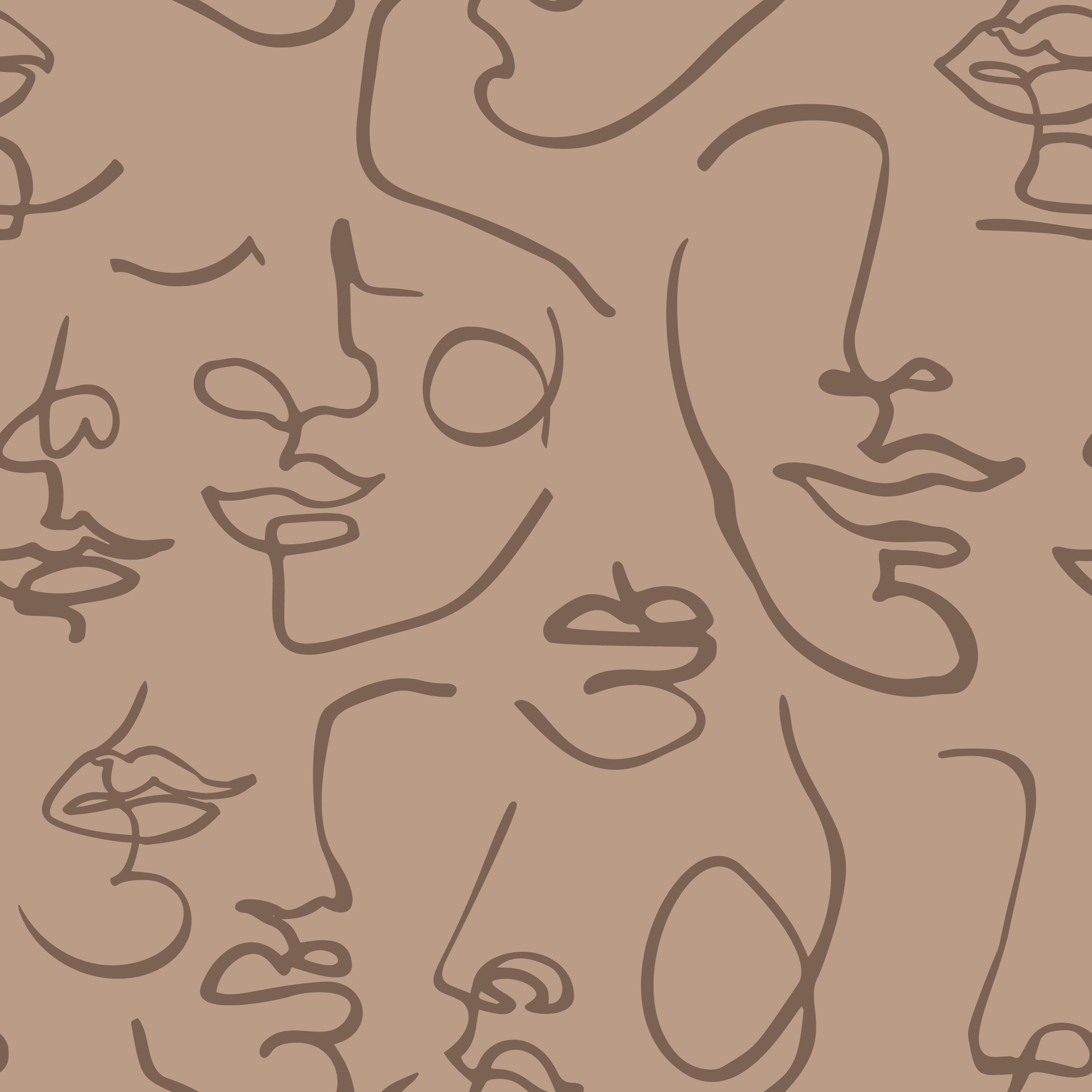 Monet Nude - Nude Abstract Face Line Art Wallpaper Mural