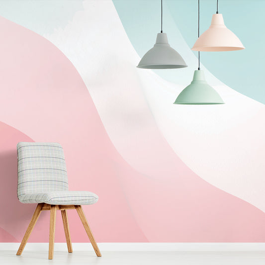 Olivia - Pink and Blue Pastel 3D Wallpaper Mural