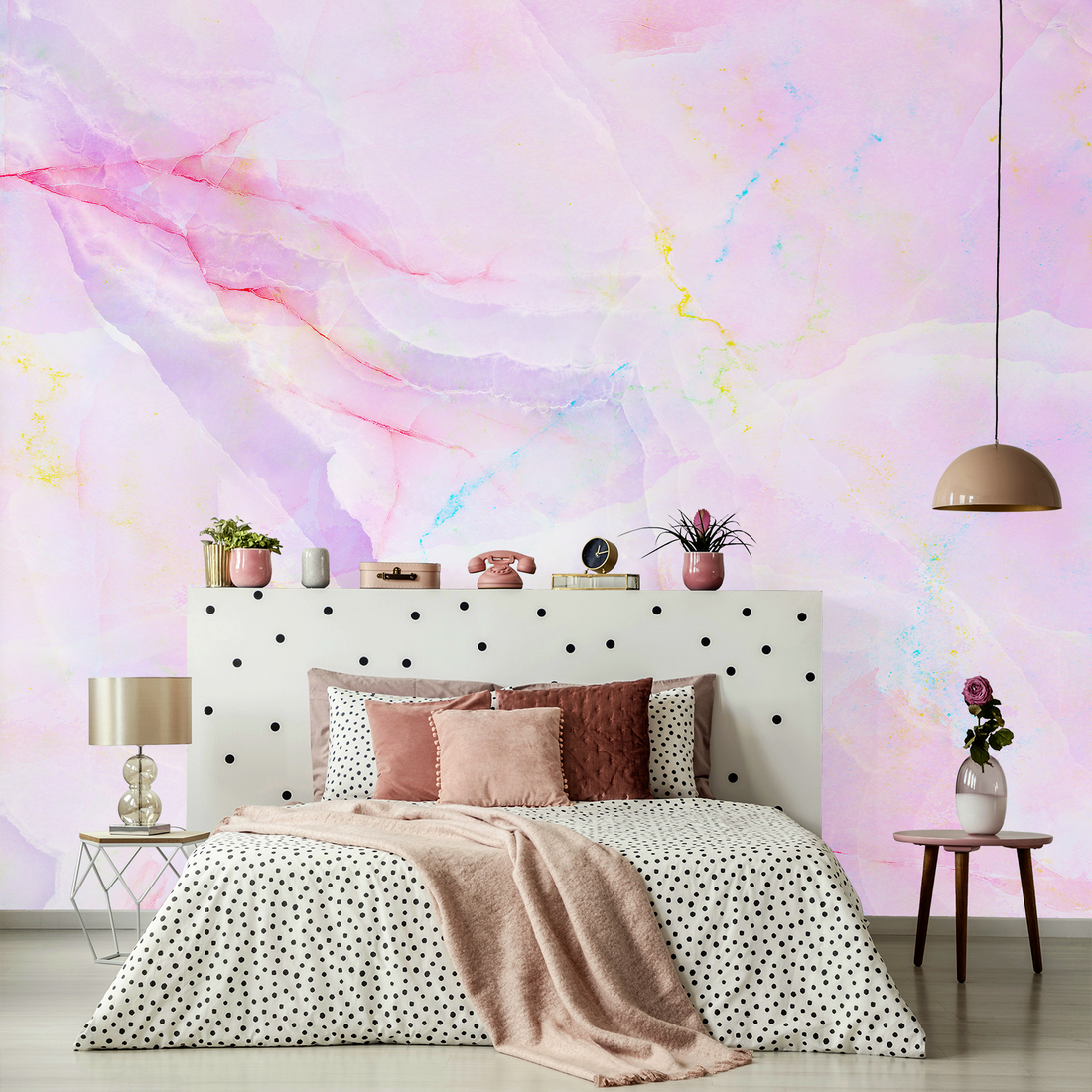 Papier Peint Fresque Marbre Coloré - Removable Vinyl (Peel & Stick)