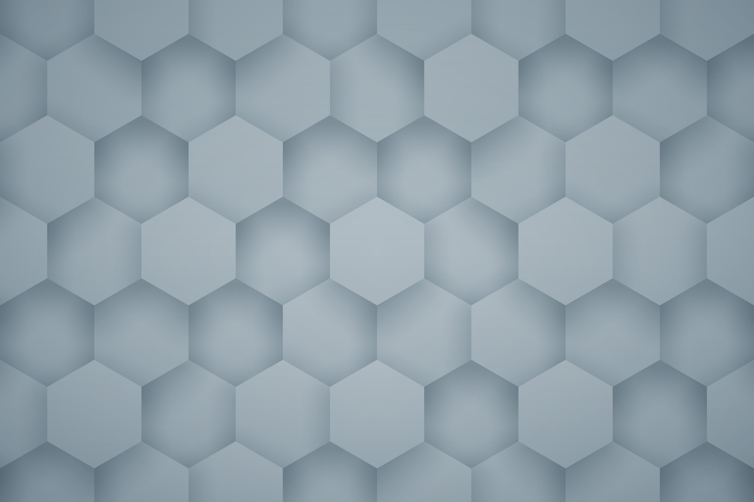 Senary - Papier peint Hexagone 3D Bleu-Gris