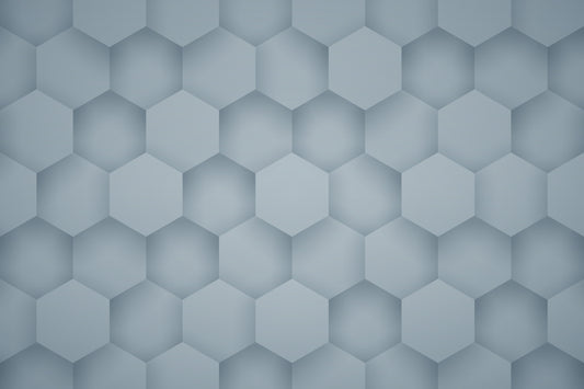 Senary - Papier peint Hexagone 3D Bleu-Gris