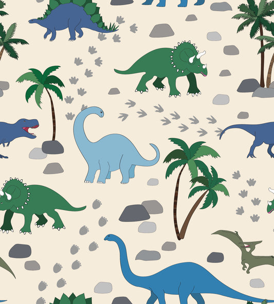 Théropode - Papier Peint Fresque Dinosaure pour Enfants