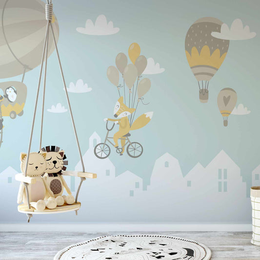 Aquaked wallpaper mural in a nursery | WallpaperMural.com
